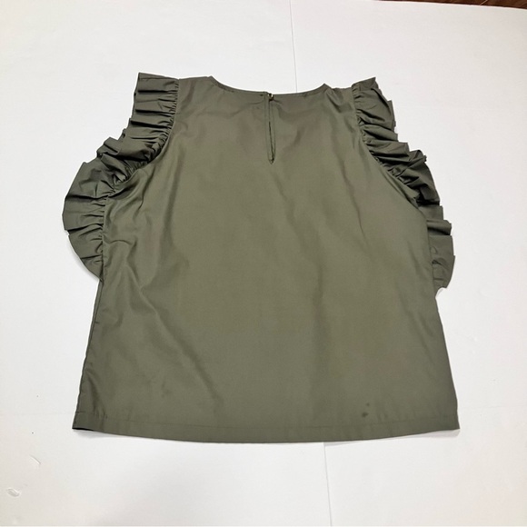 Military green ruffle top by Chepe Italy Size L - Picture 8 of 12